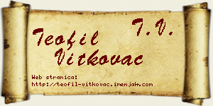 Teofil Vitkovac vizit kartica